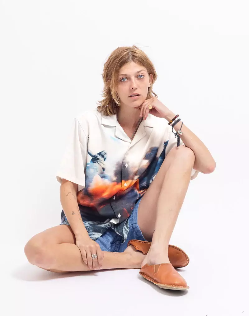 Olow Aloha Riot Off-White Shirt Kurzarm Hemd Herren creme